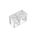 Brick Special 1 x 2 with 2 Studs on 1 Side #11211 - 40-Trans-Clear