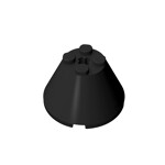 Cone 4 x 4 x 2 with Axle Hole [Plain] #3943b - 26-Black