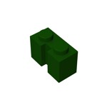 Brick Special 1 x 2 with Groove #4216 - 141-Dark Green