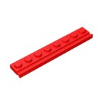 Plate Special 1 x 8 with Door Rail #4510 - 21-Red