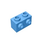 Brick Special 1 x 2 with 2 Studs on 1 Side #11211 - 102-Medium Blue