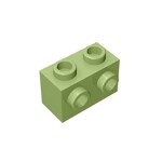 Brick Special 1 x 2 with 2 Studs on 1 Side #11211 - 330-Olive Green