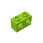 Brick Special 1 x 2 with 2 Studs on 1 Side #11211 - 119-Lime