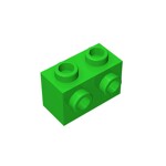 Brick Special 1 x 2 with 2 Studs on 1 Side #11211 - 37-Bright Green