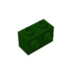 Brick Special 1 x 2 with 2 Studs on 1 Side #11211 - 141-Dark Green