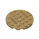 Plate Round 6 x 6 with Hole #11213 - 138-Dark Tan