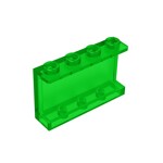 Panel 1 x 4 x 2 with Side Supports - Hollow Studs #14718 - 48-Trans-Green