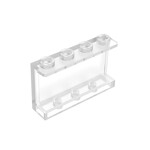 Panel 1 x 4 x 2 with Side Supports - Hollow Studs #14718 - 40-Trans-Clear