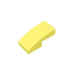 Slope Curved 2 x 1 No Studs [1/2 Bow] #11477 - 226-Bright Light Yellow