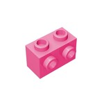 Brick Special 1 x 2 with 2 Studs on 1 Side #11211 - 221-Dark Pink