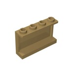 Panel 1 x 4 x 2 with Side Supports - Hollow Studs #14718 - 138-Dark Tan