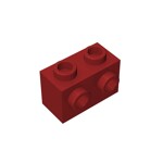 Brick Special 1 x 2 with 2 Studs on 1 Side #11211 - 154-Dark Red