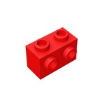 Brick Special 1 x 2 with 2 Studs on 1 Side #11211 - 21-Red