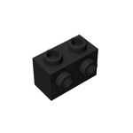 Brick Special 1 x 2 with 2 Studs on 1 Side #11211 - 26-Black