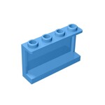 Panel 1 x 4 x 2 with Side Supports - Hollow Studs #14718 - 102-Medium Blue
