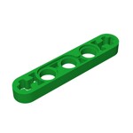 Technic Beam 1 x 5 Thin with Axle Holes on Ends #11478 - 28-Green