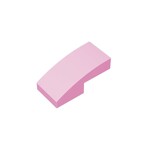 Slope Curved 2 x 1 No Studs [1/2 Bow] #11477 - 222-Bright Pink