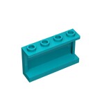 Panel 1 x 4 x 2 with Side Supports - Hollow Studs #14718 - 107-Dark Turquoise