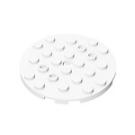Plate Round 6 x 6 with Hole #11213 - 1-White