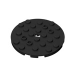 Plate Round 6 x 6 with Hole #11213 - 26-Black