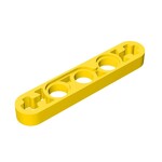 Technic Beam 1 x 5 Thin with Axle Holes on Ends #11478 - 24-Yellow