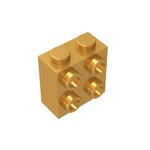 Brick Special 1 x 2 x 1 2/3 with Four Studs on One Side #22885 - 297-Pearl Gold