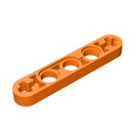 Technic Beam 1 x 5 Thin with Axle Holes on Ends #11478 - 106-Orange