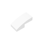 Slope Curved 2 x 1 No Studs [1/2 Bow] #11477 - 1-White