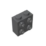 Brick Special 1 x 2 x 1 2/3 with Four Studs on One Side #22885 - 199-Dark Bluish Gray