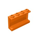 Panel 1 x 4 x 2 with Side Supports - Hollow Studs #14718 - 106-Orange