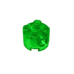 Brick, Round 2 x 2 With Pin Holes #17485 - 48-Trans-Green