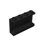 Panel 1 x 4 x 2 with Side Supports - Hollow Studs #14718 - 26-Black