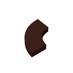 Tile 2 x 2 Curved, Macaroni #27925 - 308-Dark Brown