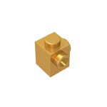 Brick Special 1 x 1 with Studs on 2 Adjacent Sides #26604 - 297-Pearl Gold
