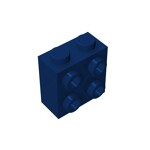 Brick Special 1 x 2 x 1 2/3 with Four Studs on One Side #22885 - 140-Dark Blue