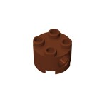 Brick, Round 2 x 2 With Pin Holes #17485 - 192-Reddish Brown