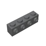 Brick Special 1 x 4 with 4 Studs on One Side #30414 - 199-Dark Bluish Gray