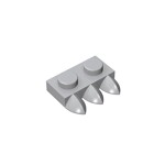 Plate Special 1 x 2 with Three Teeth [Tri-Tooth] #15208 - 194-Light Bluish Gray