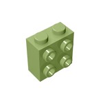 Brick Special 1 x 2 x 1 2/3 with Four Studs on One Side #22885 - 330-Olive Green