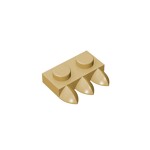 Plate Special 1 x 2 with Three Teeth [Tri-Tooth] #15208 - 5-Tan