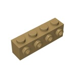 Brick Special 1 x 4 with 4 Studs on One Side #30414 - 138-Dark Tan