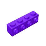 Brick Special 1 x 4 with 4 Studs on One Side #30414 - 268-Dark Purple