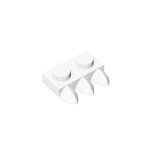 Plate Special 1 x 2 with Three Teeth [Tri-Tooth] #15208 - 1-White