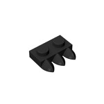 Plate Special 1 x 2 with Three Teeth [Tri-Tooth] #15208 - 26-Black