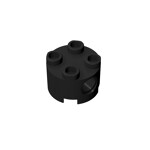 Brick, Round 2 x 2 With Pin Holes #17485 - 26-Black