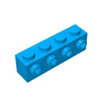 Brick Special 1 x 4 with 4 Studs on One Side #30414 - 321-Dark Azure