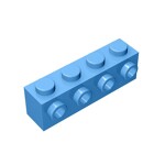 Brick Special 1 x 4 with 4 Studs on One Side #30414 - 102-Medium Blue