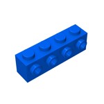 Brick Special 1 x 4 with 4 Studs on One Side #30414 - 23-Blue