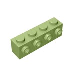 Brick Special 1 x 4 with 4 Studs on One Side #30414 - 330-Olive Green