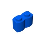 Brick Special 1 x 2 Palisade - aka Log #30136 - 23-Blue